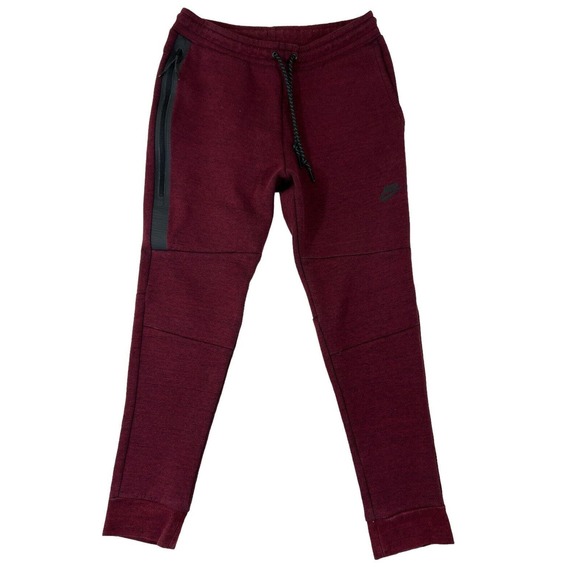 Nike Tech Fleece Tapered Burgundy Joggers Men Sz‎ M - Picture 1 of 5